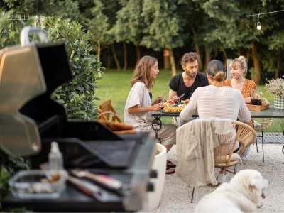 Family enjoying outdoor meal